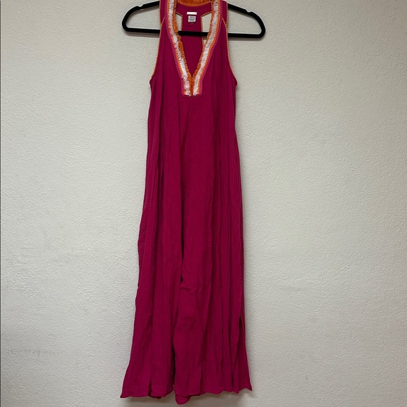 Magaschoni Pink Maxi Dress with Orange Accents - Picture 2 of 4